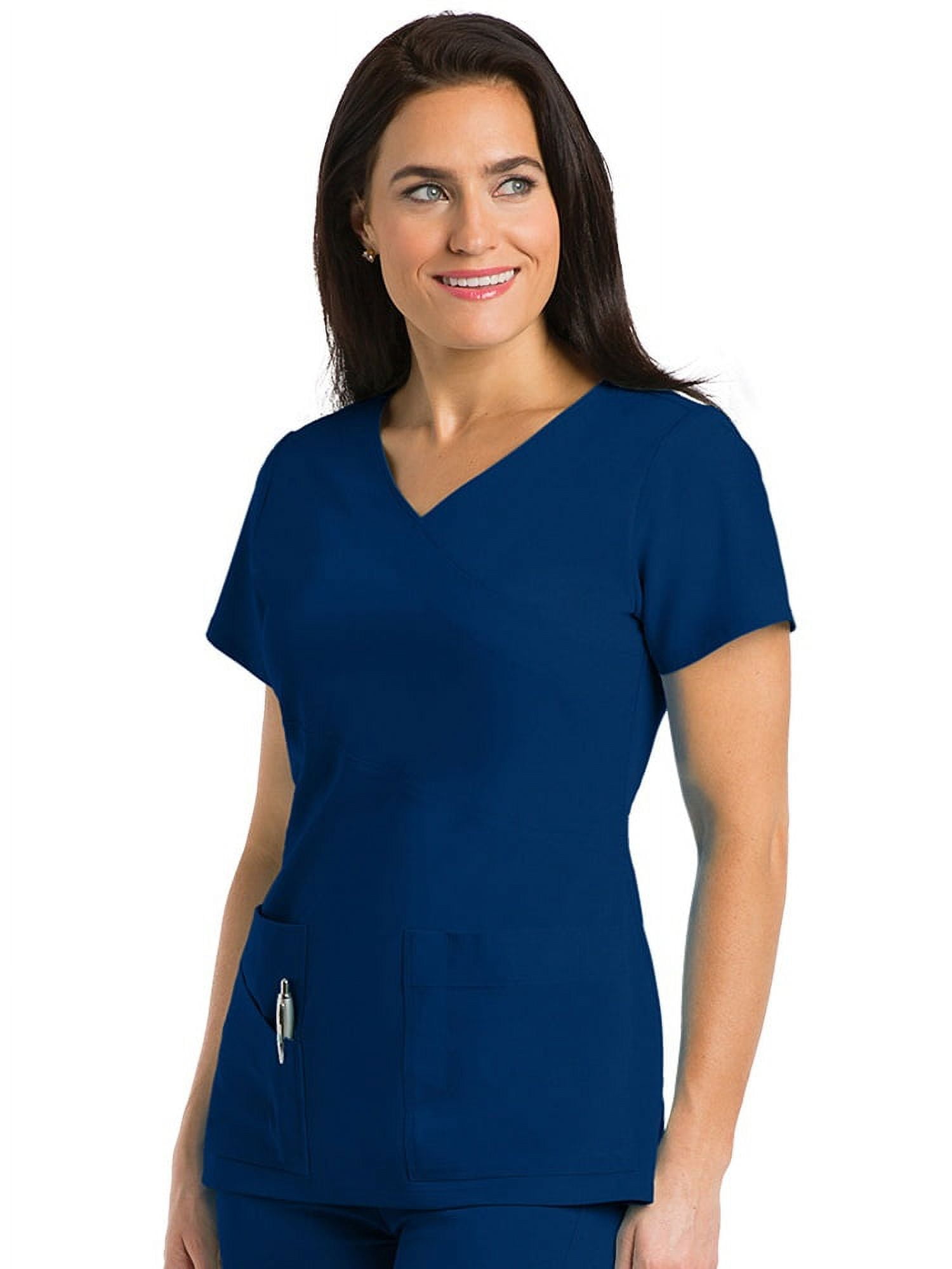 Infinity Legacy Women's Mock Wrap Solid Scrub Top