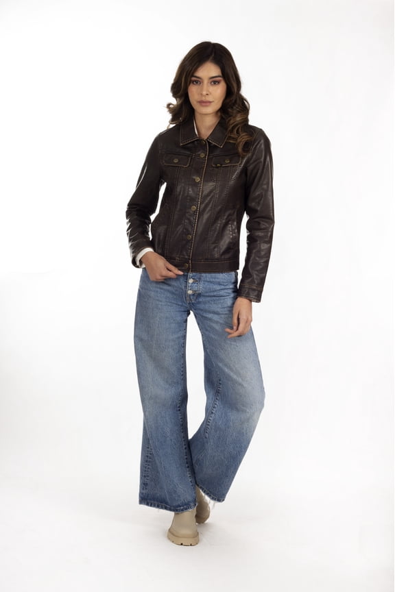 Signature by Lee. Women's Faux Leather biker jacket