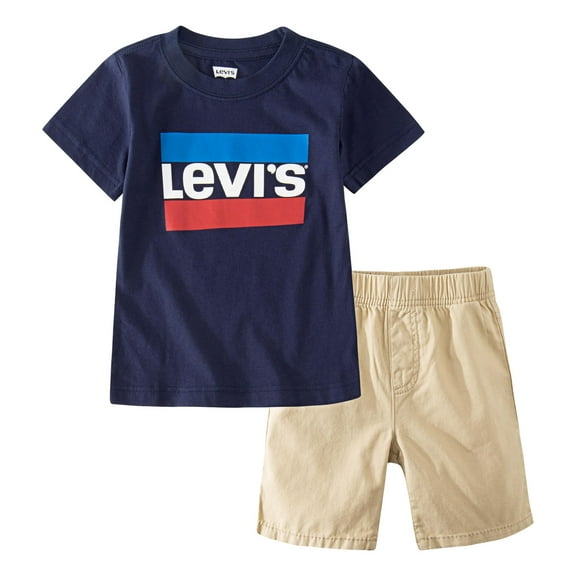 Levi Strauss Signature Boys' T-Shirt and Shorts Set, Sizes 4-7
