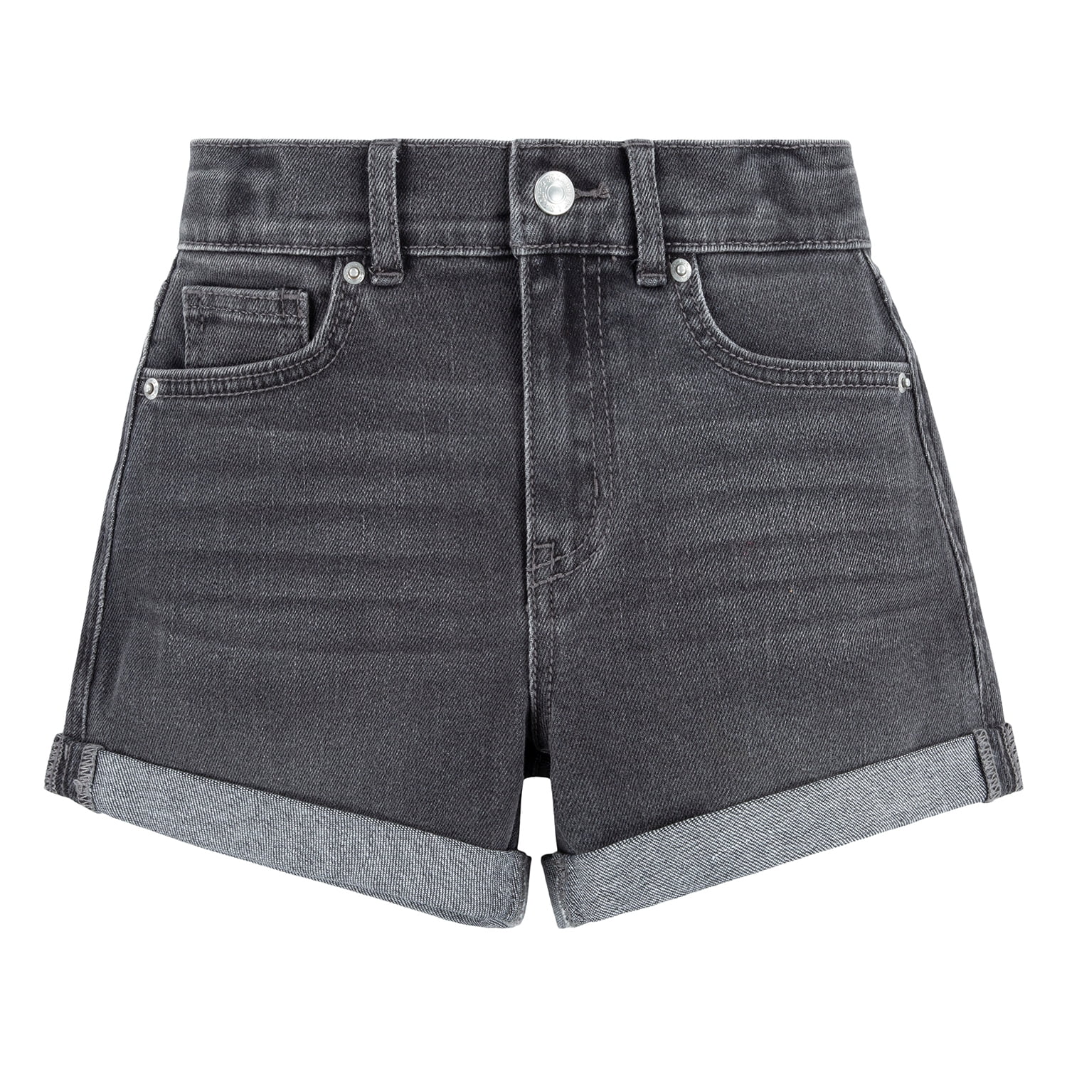【AAKE】GRAY TEEN BERMUDA DENIM Levi Strauss Signature Girls 5-Pocket Denim Bermuda Shorts