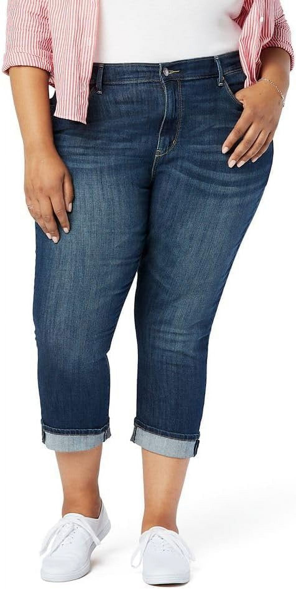 Signature by Levi Strauss \u0026 Co. Gold Label Women's Mid-Rise Slim Fit Capris (Standard and Plus) 14 Blue Laguna