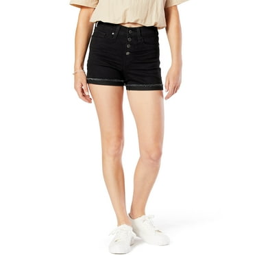 Signature by Levi Strauss & Co. Juniors' High Rise Button Fly Shortie Shorts