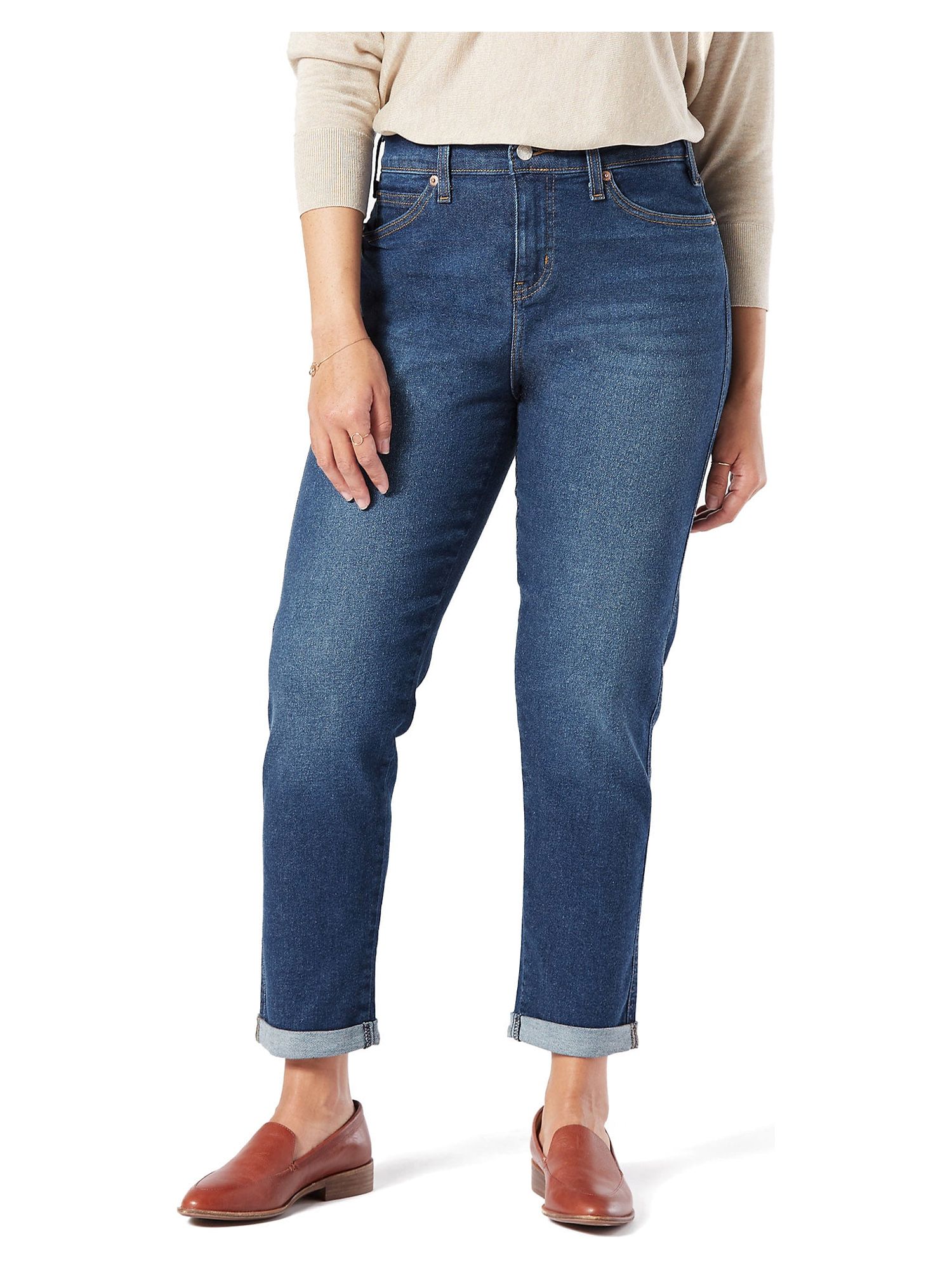 Levi Strauss Signature Women's Mid Rise Slim Fit Boyfriend Jeans ...