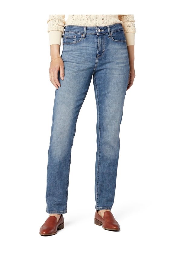Signature by Levi Strauss & Co Women’s Mid Rise Straight Jeans, Sizes 2-20