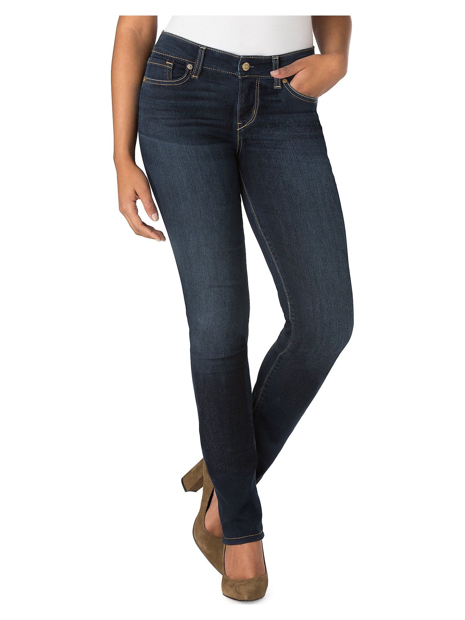 Signature by Levi Strauss & Co. Women's Modern Mid-Rise Straight Jeans - image 1 of 9