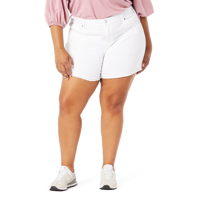 Short En Jean Style & Co Femme Grande Taille - Ourlet Brut, Taille 18, Mi-hauteur, Neuve