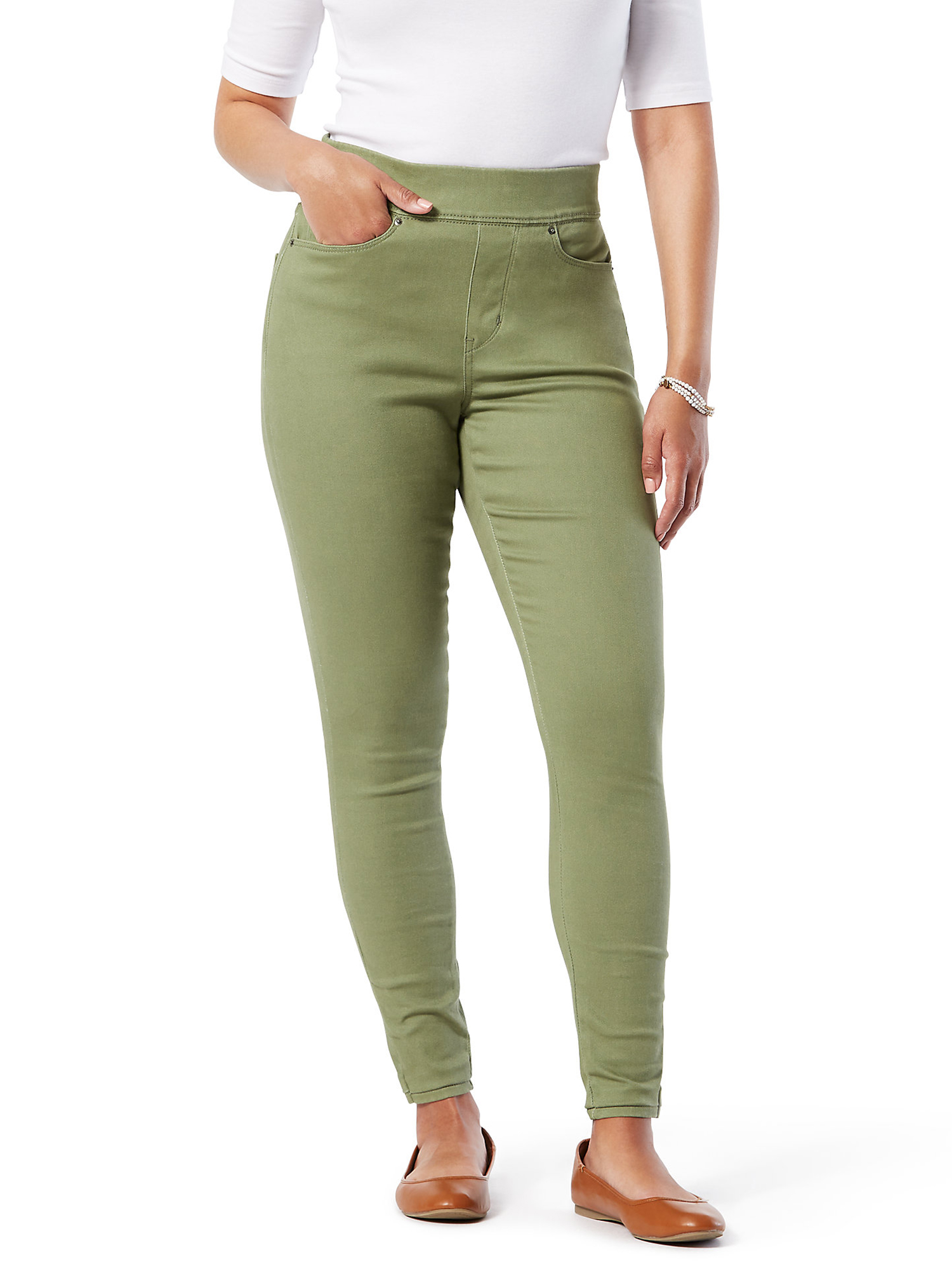 Signature by Levi Strauss & Co. Women's Simply Stretch Shaping Pull-On Super Skinny Jeans - image 1 of 4