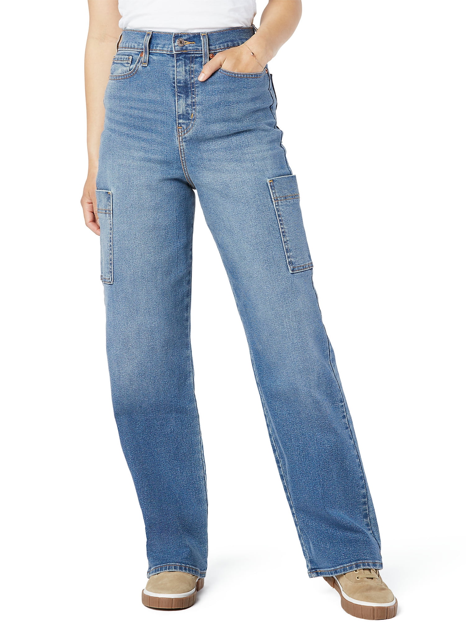Signature by Levi Strauss & Co. Women's and Women's Plus Heritage High Rise  Utility Loose Straight Jean 