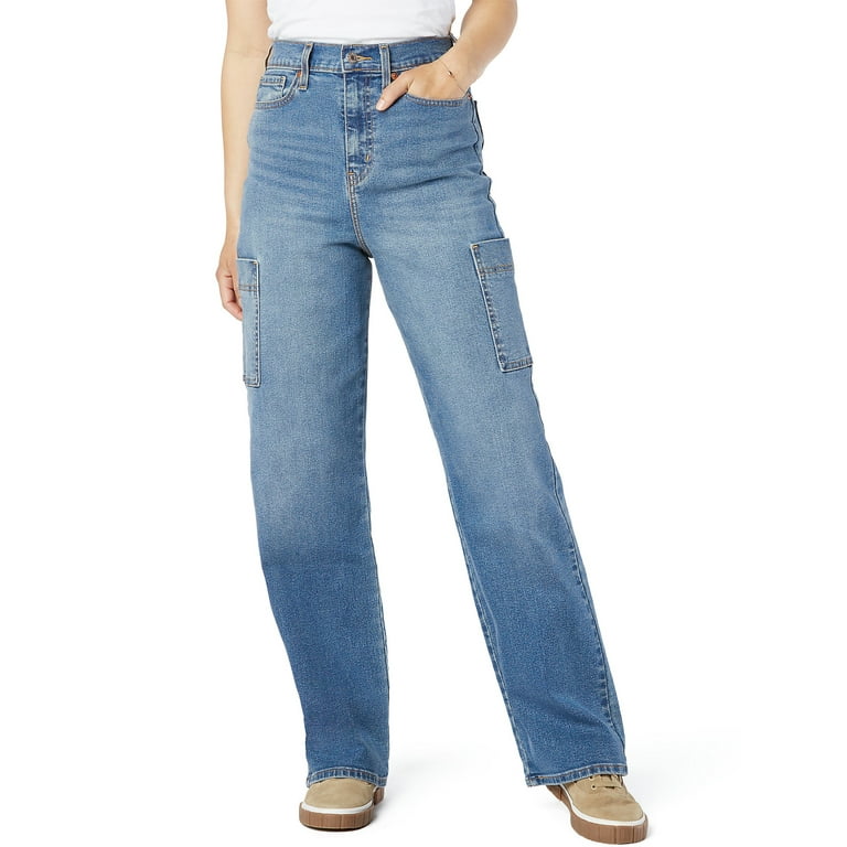 Signature by Levi Strauss & Co. Women's and Women's Plus Heritage High Rise  Utility Loose Straight Jean
