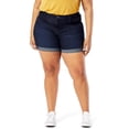 thumbnail image 1 of Signature by Levi Strauss & Co. Women's and Women's Plus Size Mid Rise 5" Cuffed Shorts, Sizes 2-28, 1 of 5