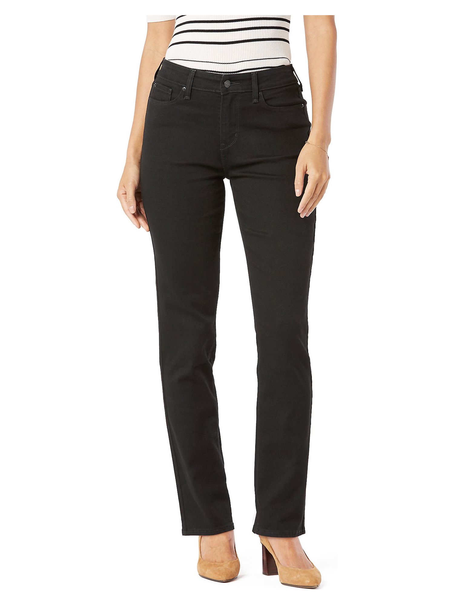 Signature by Levi Strauss & Co. Women's and Women's Plus Size Mid Rise Modern Straight Jeans, Sizes 2-28 - image 1 of 5