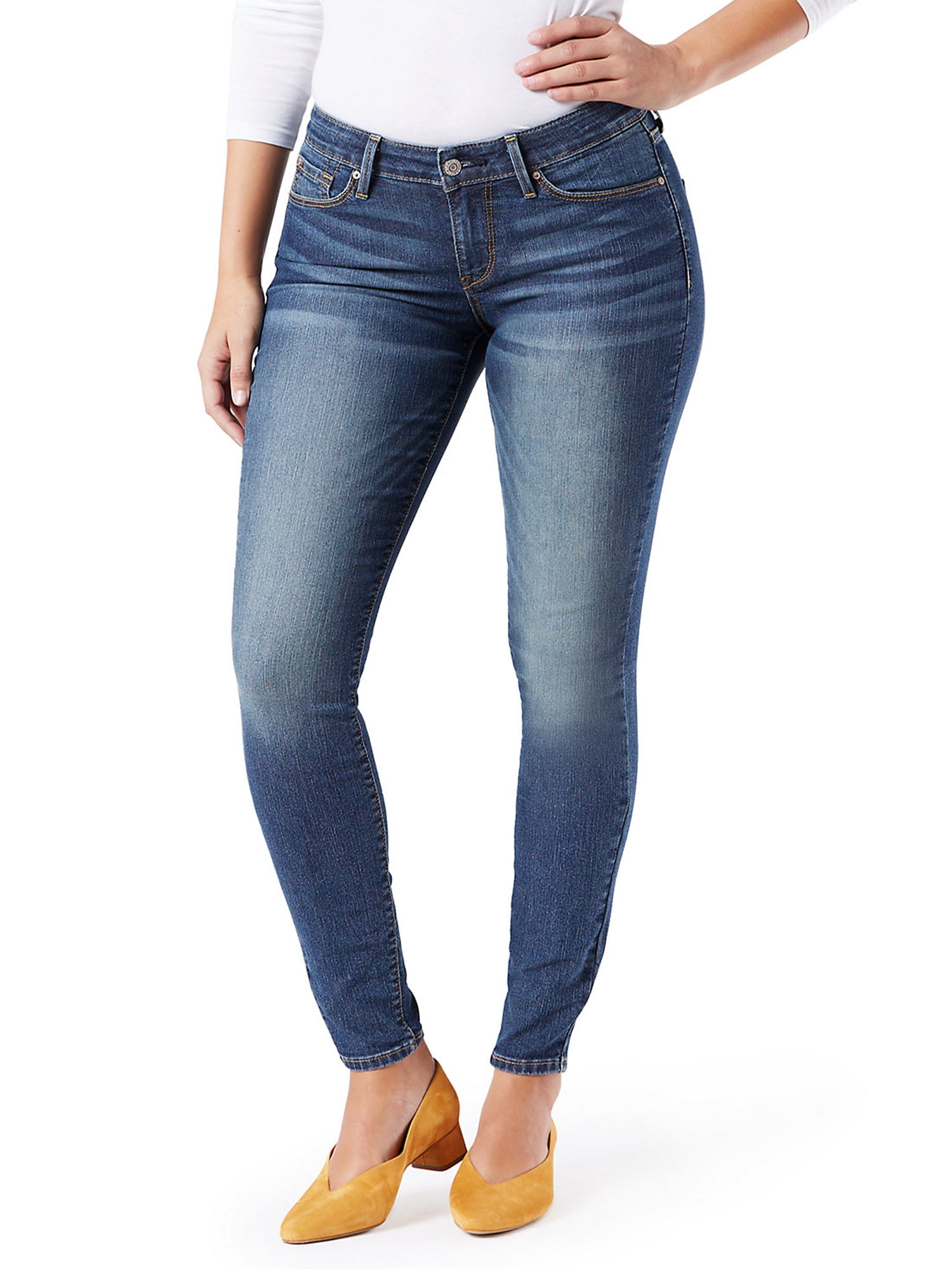 Signature by Levi Strauss & Co. Womens Denim Mid-Rise Skinny Jeans ...