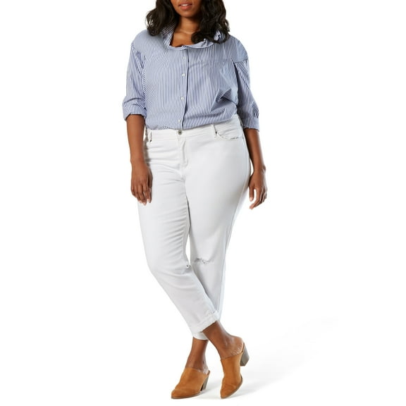 Signature by Levi Strauss & Co. Womens Plus Size Modern Slim Cuffed Jean