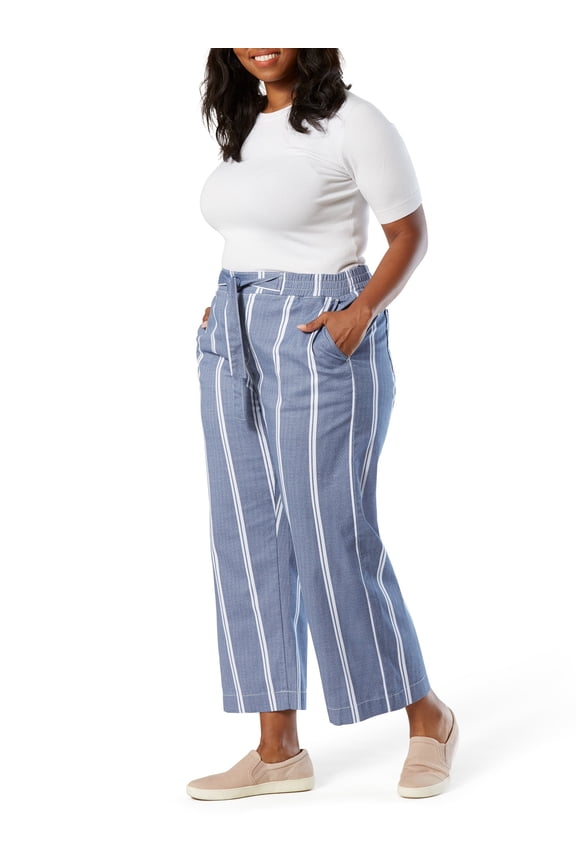 Signature by Levi Strauss & Co. Womens Plus Wide Leg Pull On Crop
