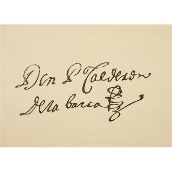 Signature of Spanish Dramatist Pedro Calder N De La Barca Born 1600 Died 1681