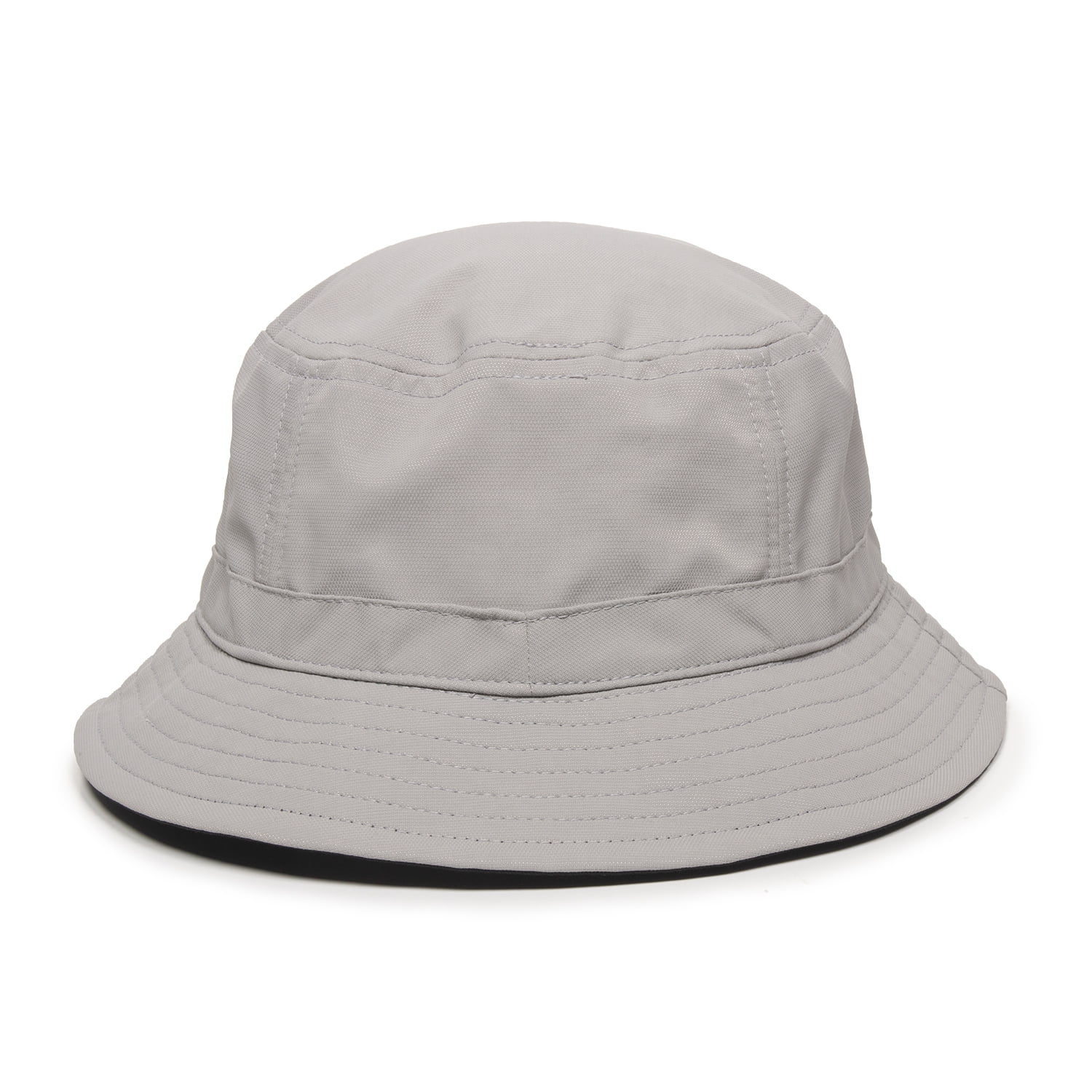Outdoor Golf Men\'s Hat, Bucket Sun Flat Stitch Protection Signatures Logo Grey