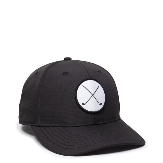 Signatures Men's Performance Golf Hat, Snapback, One Size, Black/White