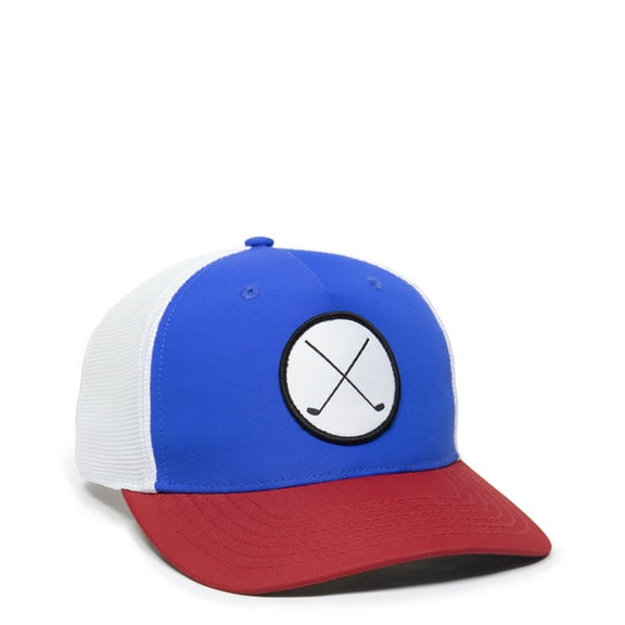 Signatures Trucker Golf Hat, Men's Structured Crossed Golf Clubs Baseball Hat, Snapback, One Size, Adult, Red/White/Blue