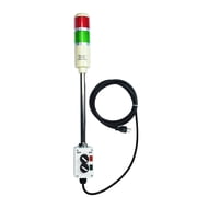 Signaworks 2 Stack LED Andon Tower Light, Off-Steady-On, Red/Green, 8 ft Power Cord, Plug & Play Ready