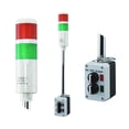 thumbnail image 1 of Signaworks 2 Stack Super Bright LED Andon Tower Light, 3 Position On-Off-Flash, Red/Green, 8 ft Power Cord, Plug & Play Ready, 1 of 3