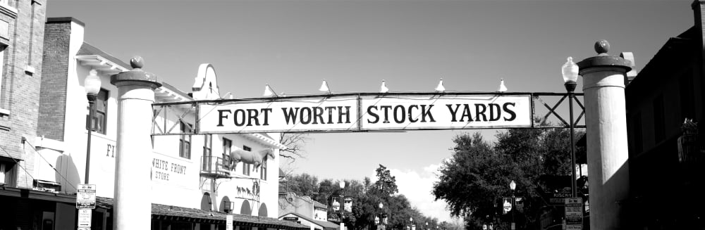 Signboard over a street Fort Worth Stockyards Fort Worth Texas USA Canvas Art - Panoramic Images (12 x 36)