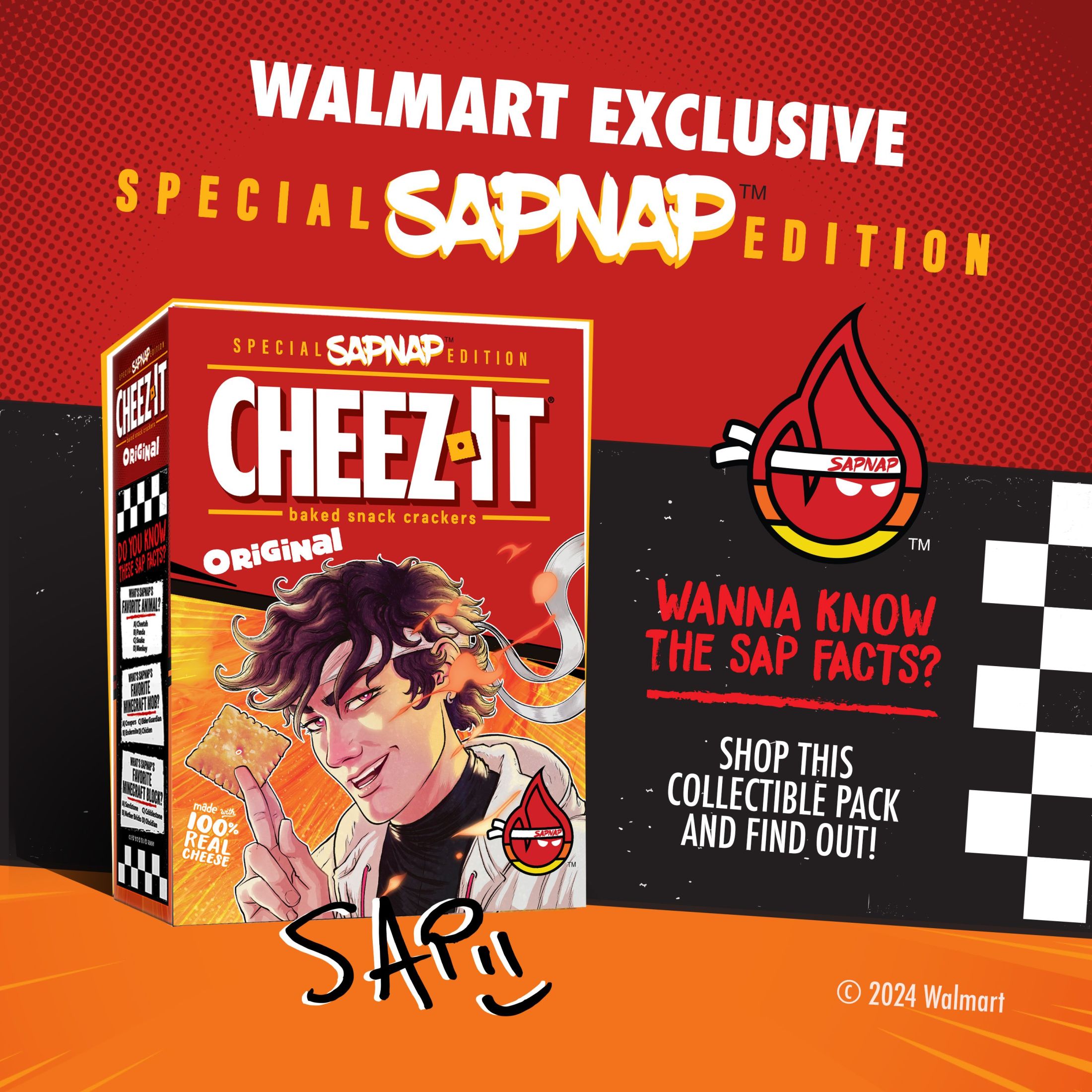 Signed Sapnap Special Edition, CheezIt Cheese Crackers, Gaming Snacks
