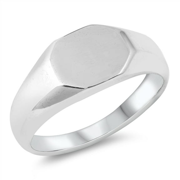 Signet Engravable Ring .925 Solid Sterling Silver Band Jewelry Female Male Unisex Size 7