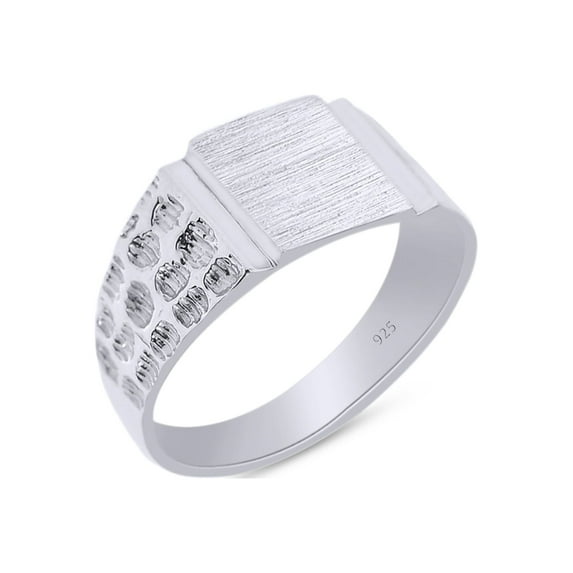 AFFY Signet Ring In 14k White Gold Plated 925 Sterling Silver, Gift for Mens, Ring Size 12