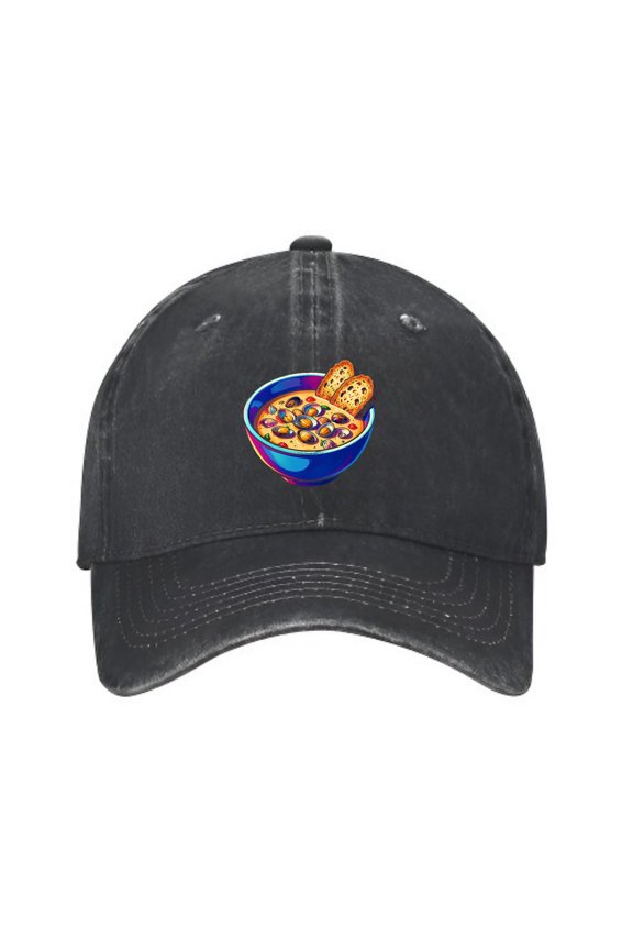Clam Chowder Baseball Cap, Washed Cotton Adjustable Dad Hat