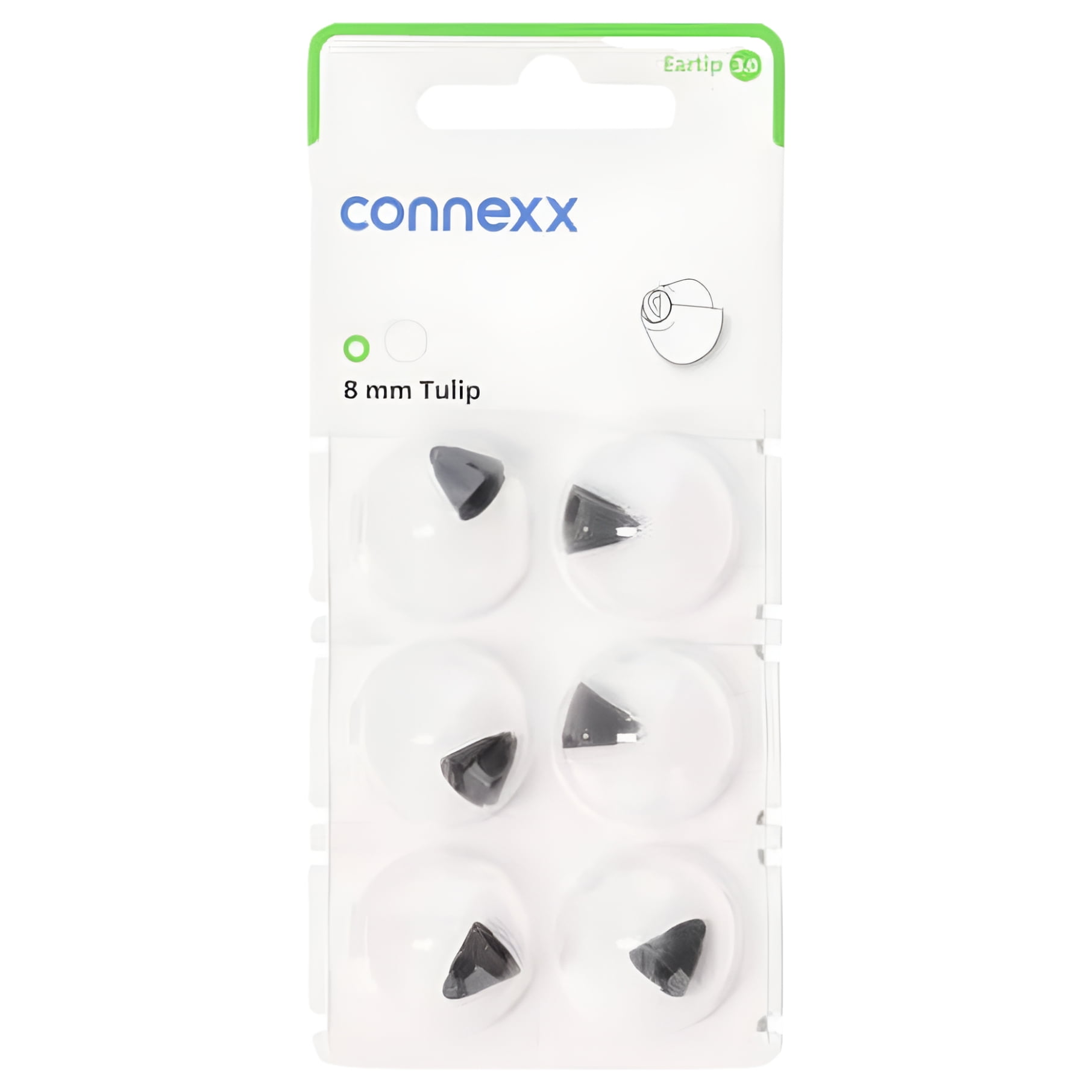 Connexx Eartip 3.0 Tulip, 8mm Hearing Aid Tips, Comfortable and