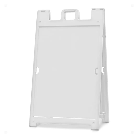 Signicade Deluxe A Frame Sidewalk Curb Sign Portable Folding Double Sided Display with Quick System for Store Signs, White