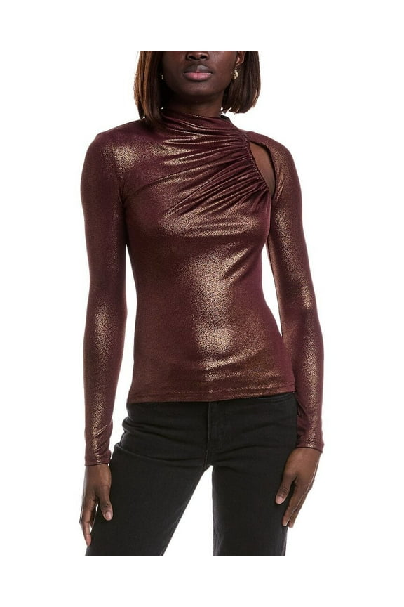 womens Blouse, 2, Brown