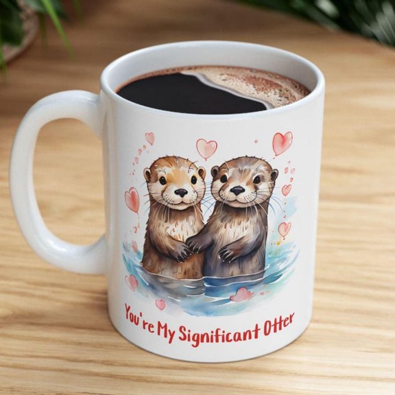Signifint Otter Ceramic Mug, Otter Couple Watercolor Coffee Cup.jpg
