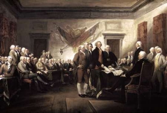 Signing of The Declaration of Independence 1817-1819 Canvas Art - John Trumbull (24 x 36)