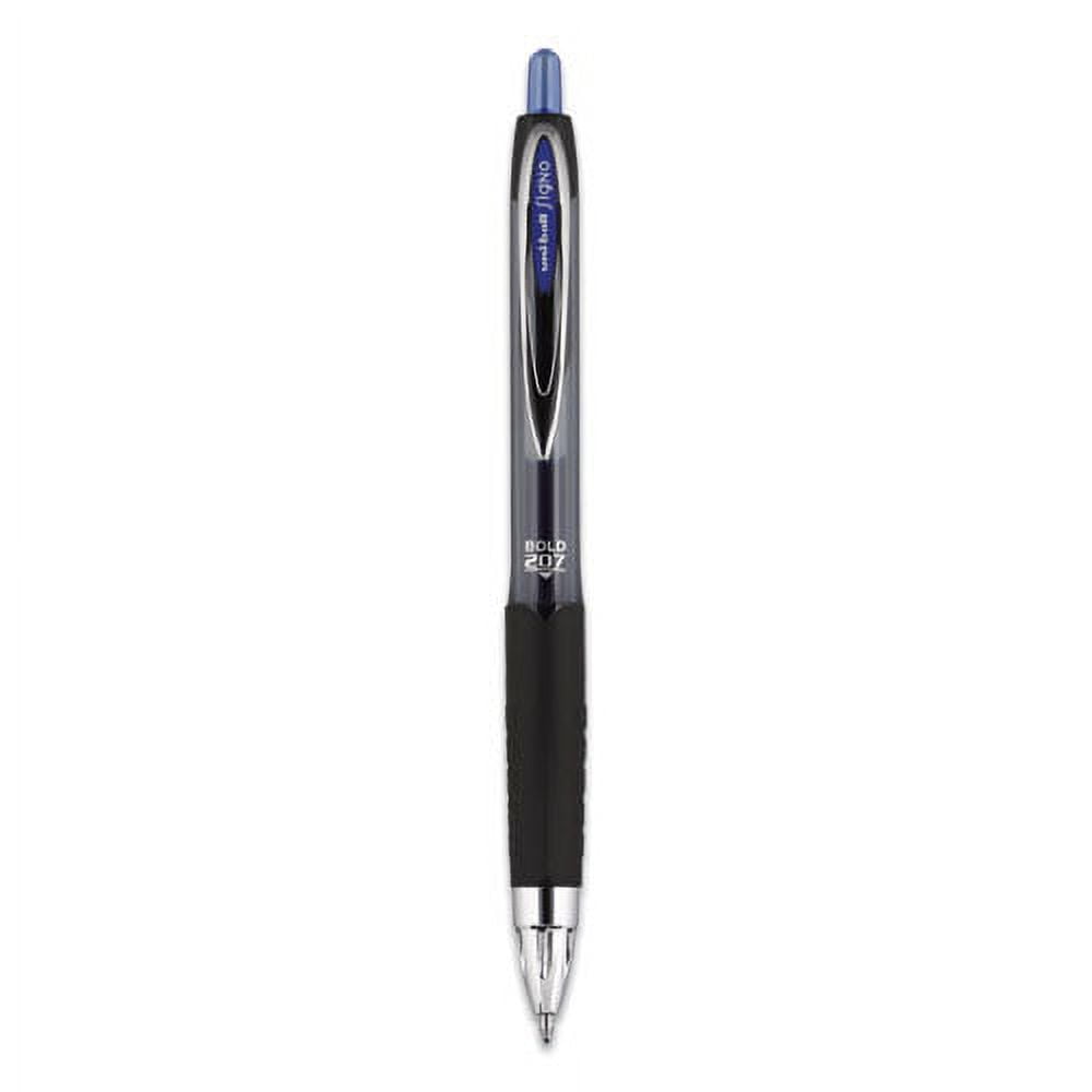 Signo 207 Gel Pen, Retractable, Bold 1 Mm, Blue Ink, Black/blue Barrel, Dozen | Bundle of 2 Dozen