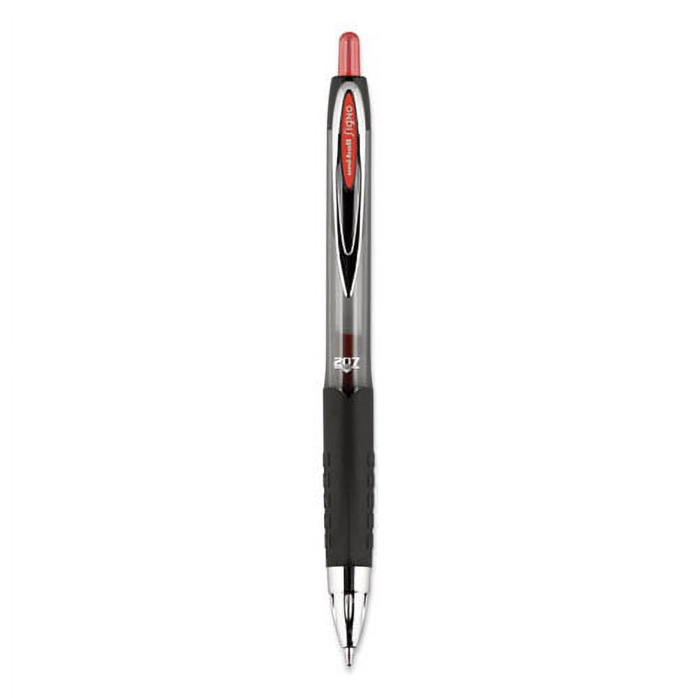 Signo 207 Gel Pen, Retractable, Medium 0.7 Mm, Red Ink, Smoke/black/red Barrel, Dozen | Bundle of 2 Dozen