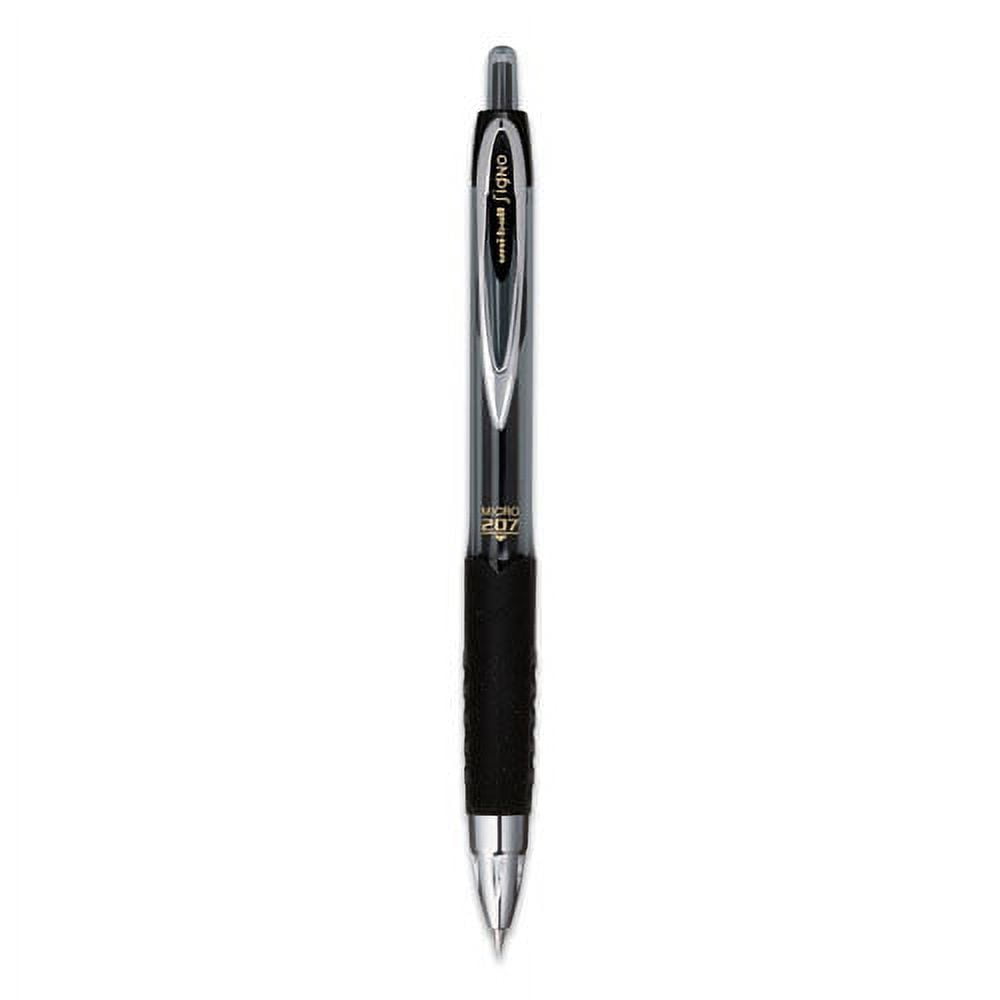 Signo 207 Gel Pen, Retractable, Micro 0.5 Mm, Black Ink, Smoke/black Barrel, Dozen | Bundle of 2 Dozen
