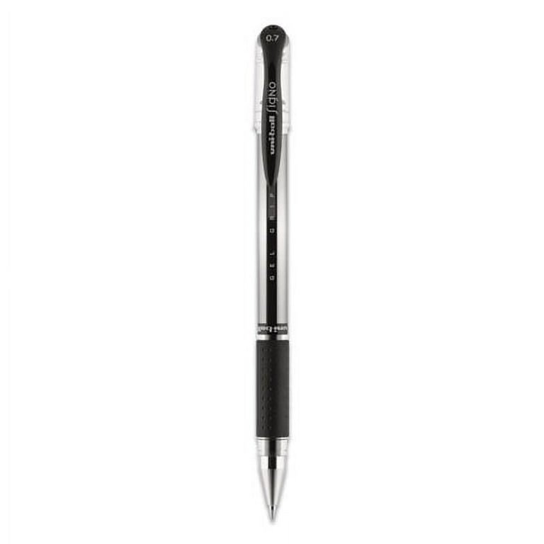 Gel Pen, Stick, Medium 0.7 mm, Black Ink, Silver/Black Barrel, Dozen Gel Pen, Stick, Medium 0.7 mm, Black Ink, Silver/Black Barrel, Dozen