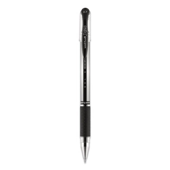 "Signo Grip Gel Pen, Stick, Medium 0.7 Mm, Black Ink, Silver/black Barrel, Dozen | Bundle of 2 Dozen"