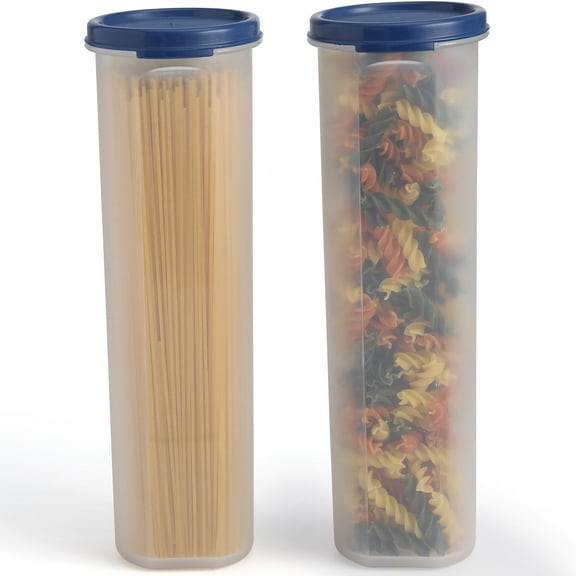 Signora Ware Airtight Container with Lid Set Pasta Storage Containers for Pantry, 2-Pack 37 Oz Blue