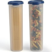 حاوية Signora Ware Airtight مع مجموعة أغطية حاويات تخزين المعكرونة للمخزن ، 2-Pack 37 Oz Blue