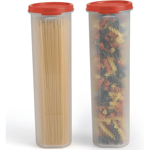 Signora Ware Airtight Container with Lid Set Pasta Storage Containers for Pantry, 2-Pack 37 Oz Red