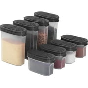 Signora Ware Black Plastic Shaker Lids Seasoning Spice Jars 8 Count