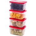 thumbnail image 1 of Signora Ware Clear Plastic Freezer Airtight Food Storage Jars & Containers (4 Count), 1 of 7