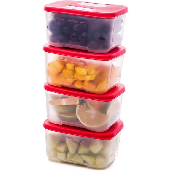 Signora Ware Clear Plastic Freezer Airtight Food Storage Jars & Containers (4 Count)
