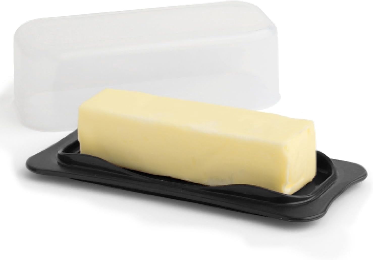 SIGNORA WARE Plastic Butter Dish with Lid Butter Holder Storage Container, Black