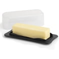 thumbnail image 1 of SIGNORA WARE Plastic Butter Dish with Lid Butter Holder Storage Container, Black, 1 of 7