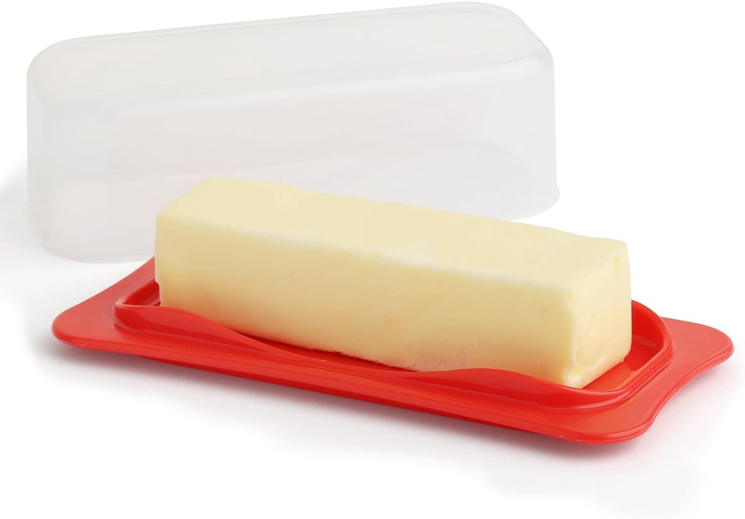 Signora Ware Plastic Butter Dish, Covered Butter Holder with Lid