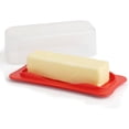 thumbnail image 1 of SIGNORA WARE Plastic Butter Dish with Lid Butter Holder Storage Container, Red, 1 of 7