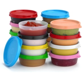 Signora Ware Reusable Airtight Food Prep Storage Containers with Lids, Set of 16 2.3-Oz Multi Color